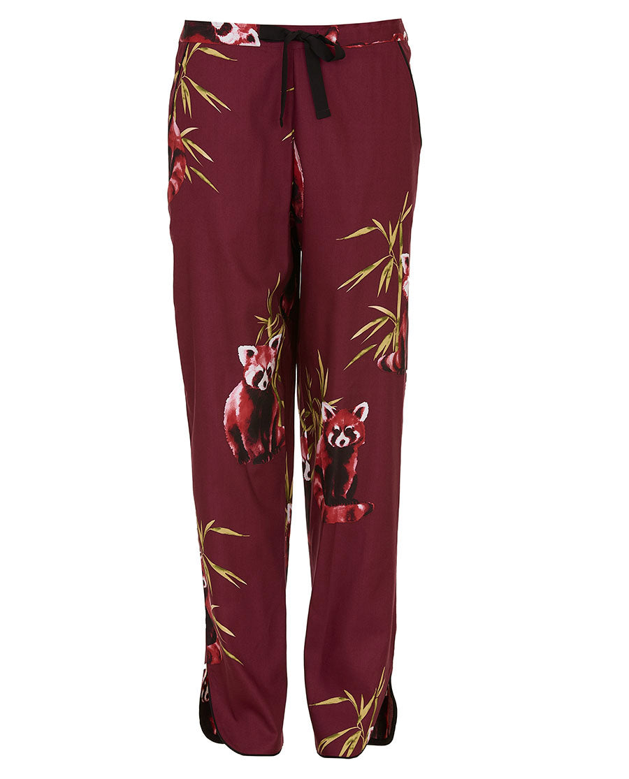 Yasmin Womens Red Panda Print Pyjama Bottoms