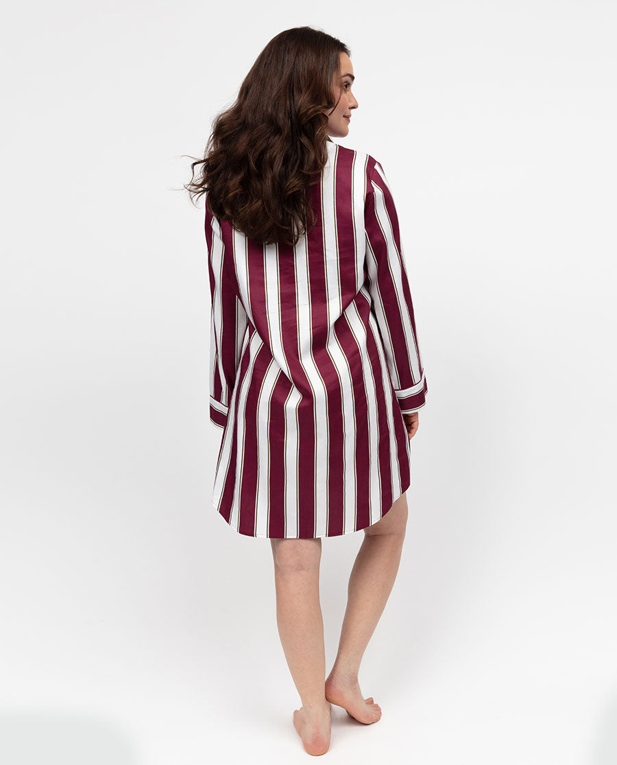 Yasmin Womens Printed Stripe Nightshirt
