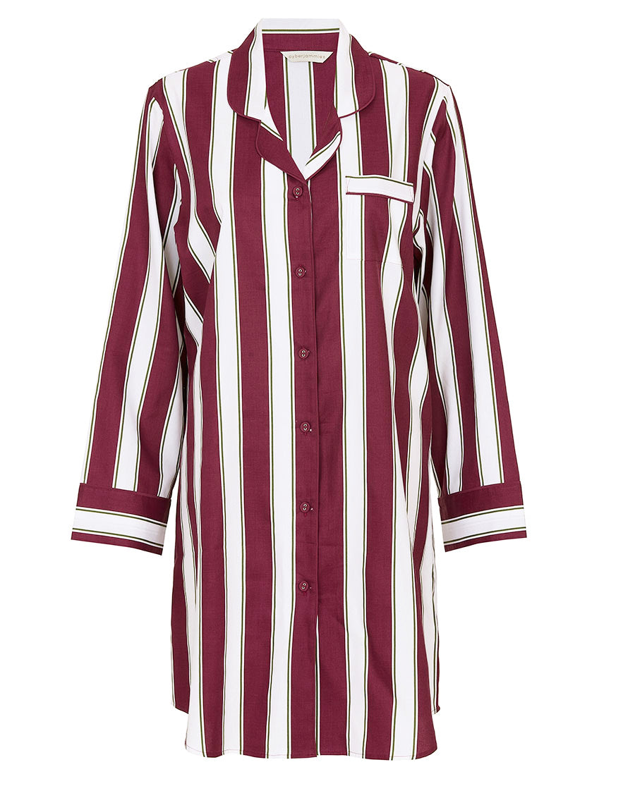 Yasmin Womens Printed Stripe Nightshirt