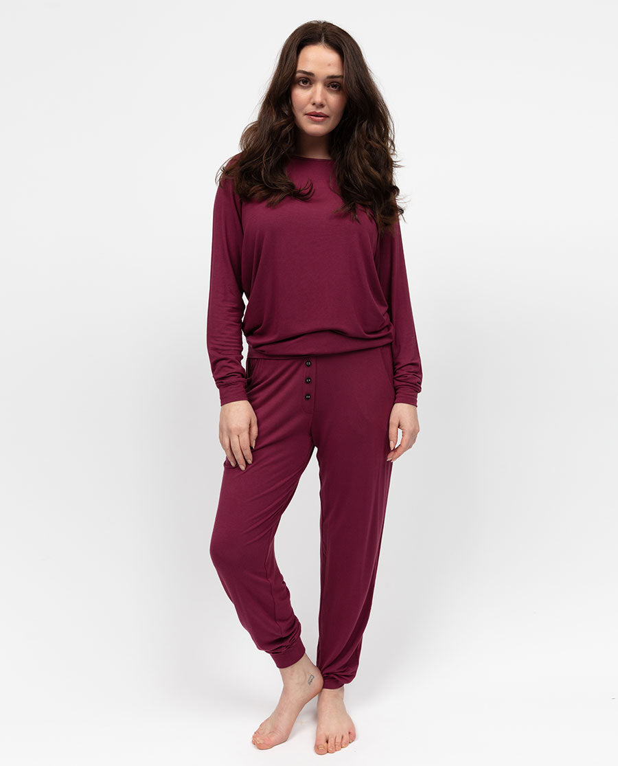 Yasmin Womens Slouch Jersey Pyjama Set