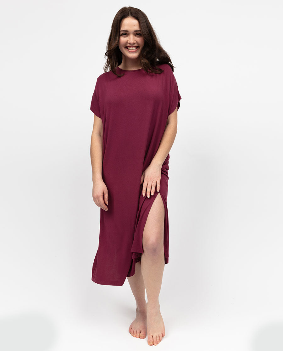 Yasmin Damen Jersey-Nachthemd lang