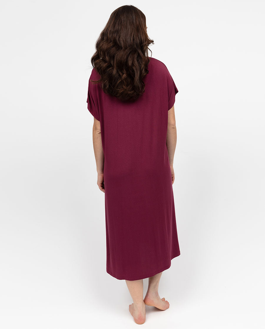 Yasmin Damen Jersey-Nachthemd lang