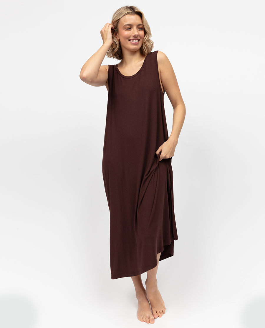 Claudia Damen Jersey-Nachthemd lang
