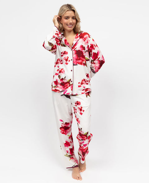 Isabella Womens Floral Printed Jersey Pyjama Set