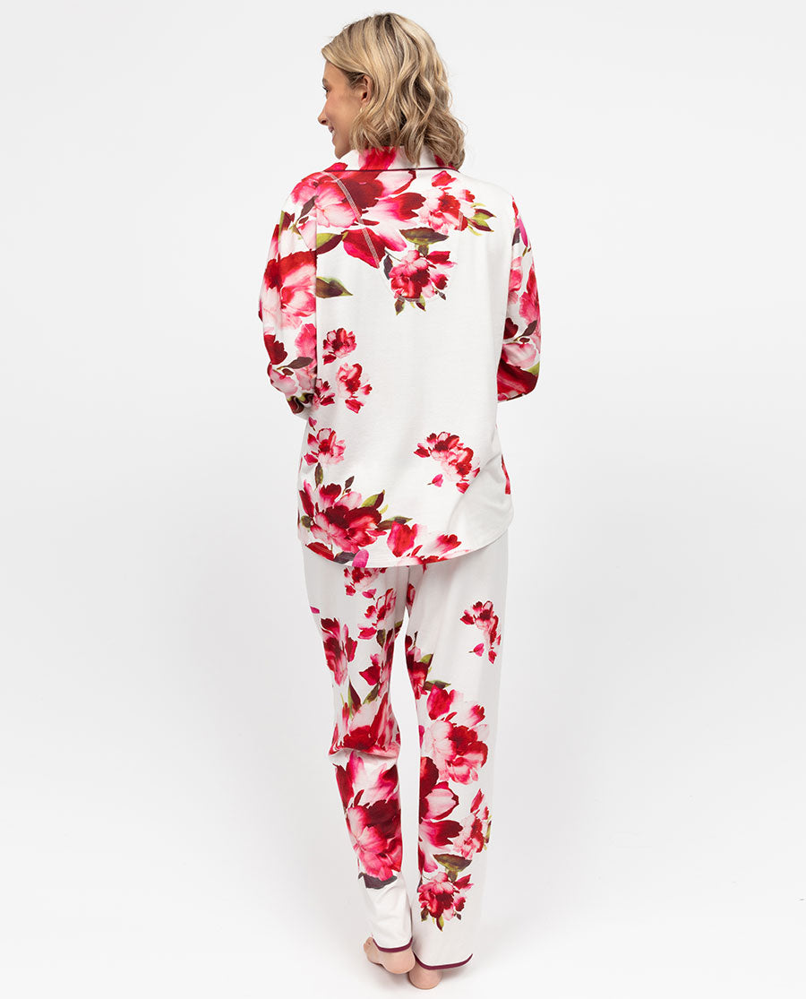 Isabella Womens Floral Printed Jersey Pyjama Top