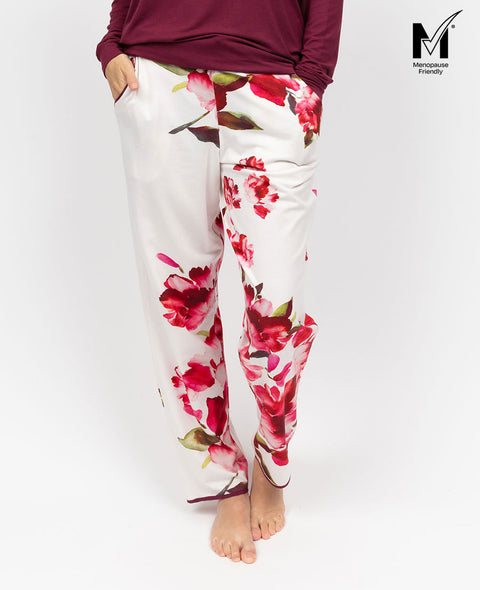 Bas de pyjama en jersey à imprimé floral pour femme Isabella