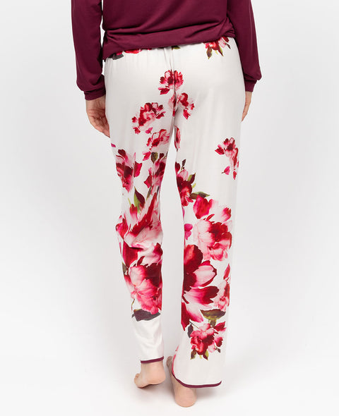 Isabella Womens Floral Printed Jersey Pyjama Bottoms