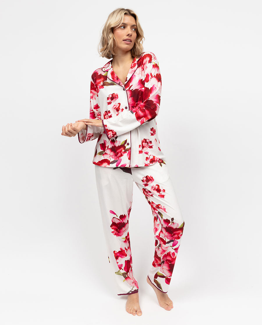 Bas de pyjama en jersey à imprimé floral pour femme Isabella