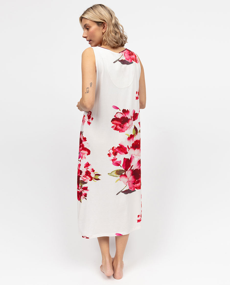 Isabella Womens Floral Printed Jersey Long Nightdress