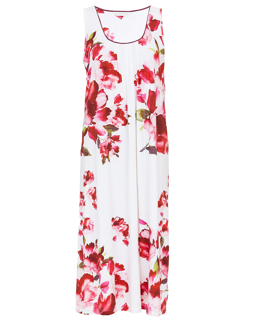 Isabella Womens Floral Printed Jersey Long Nightdress