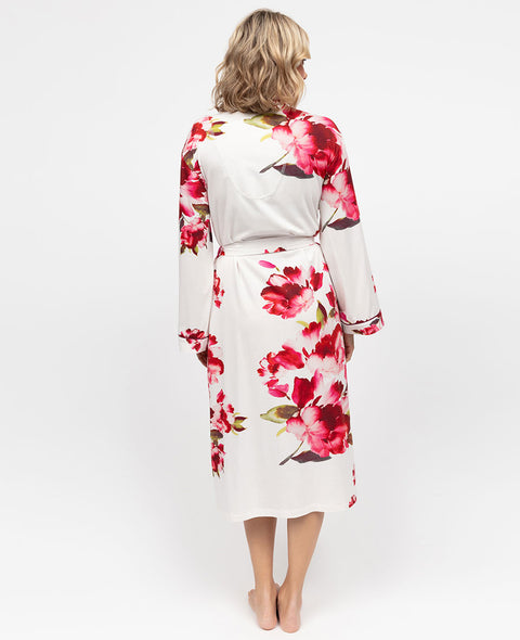 Isabella Womens Floral Printed Jersey Long Dressing Gown