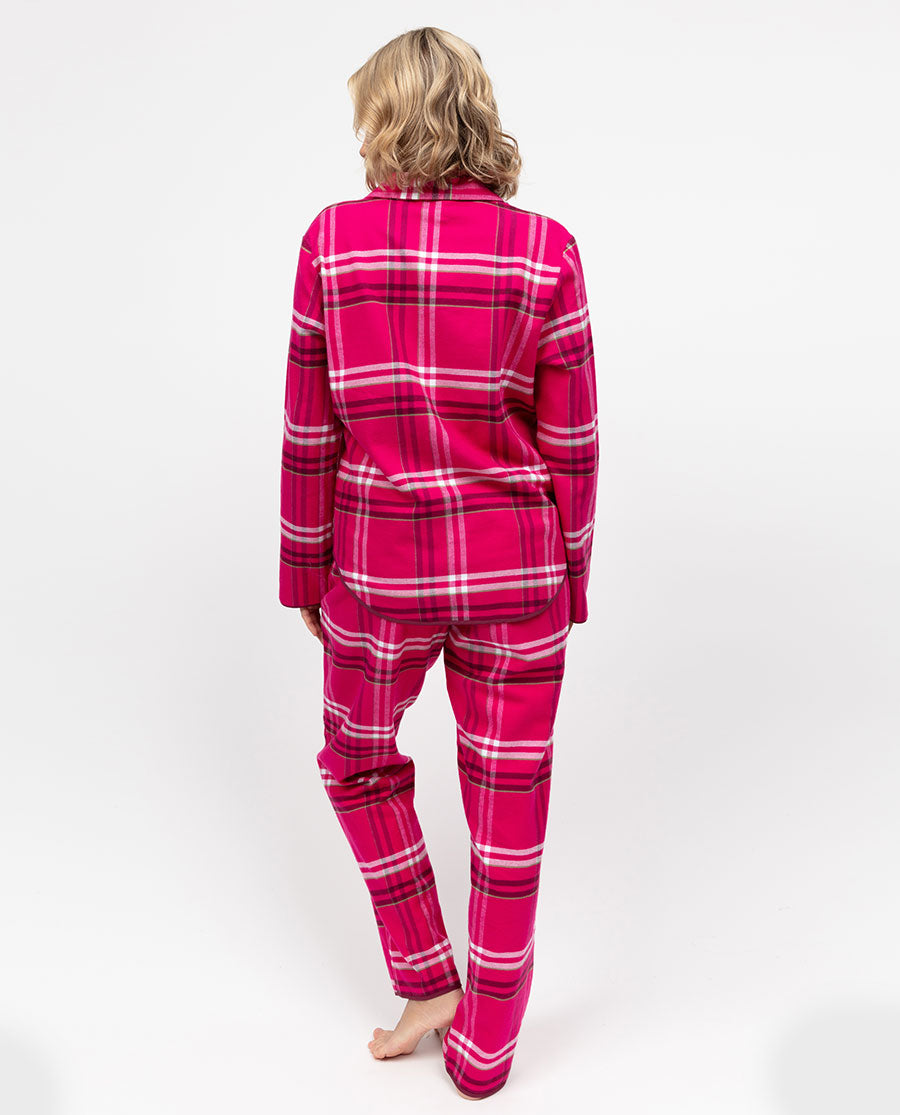 Isabella Womens Brushed Check Pyjama Set