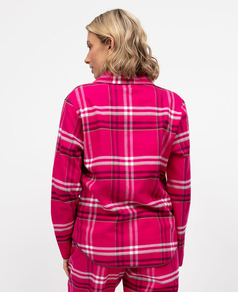 Isabella Womens Brushed Check Pyjama Top