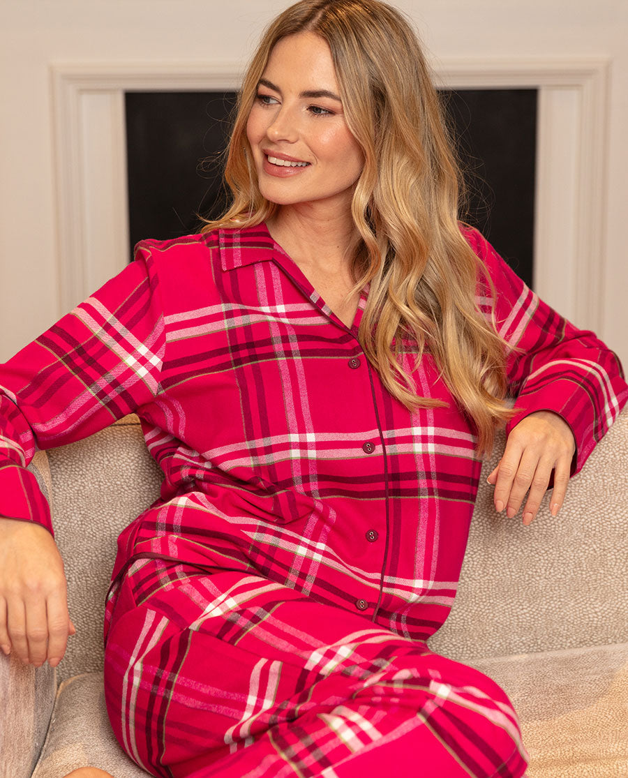 Isabella Womens Brushed Check Pyjama Bottoms