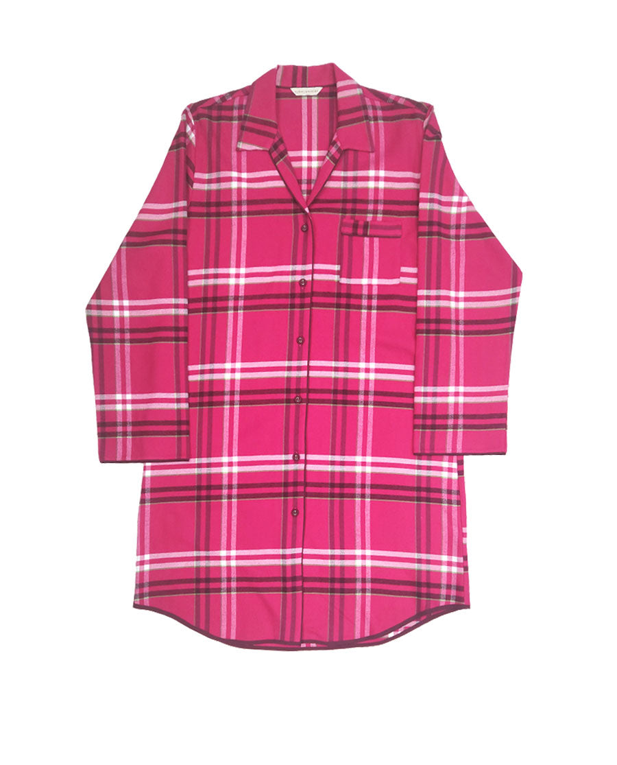 Isabella Womens Brushed Check Nightshirt