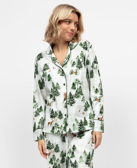 Fern Womens Alpine Print Pyjama Top