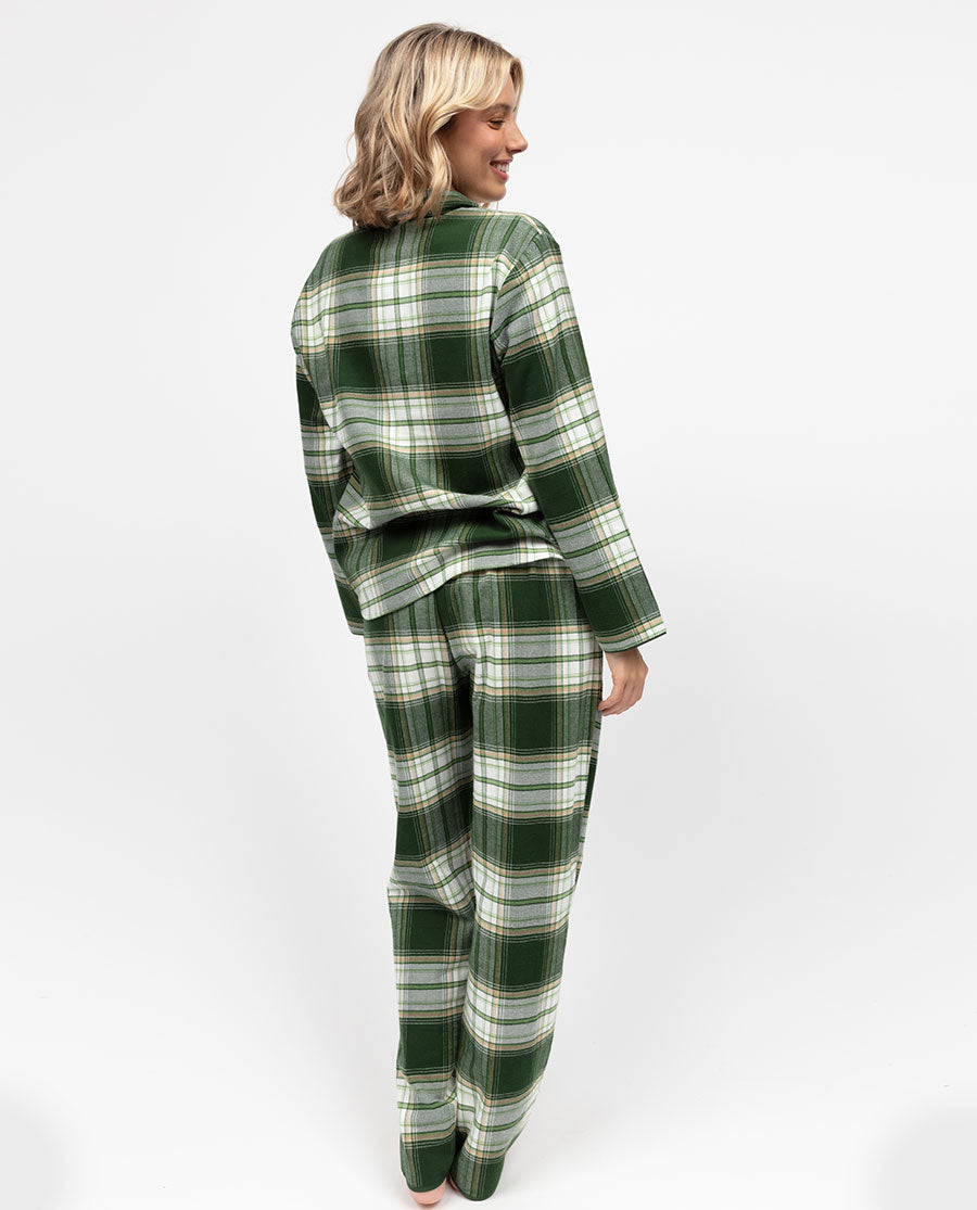 Fern Womens Brushed Check Pyjama Top