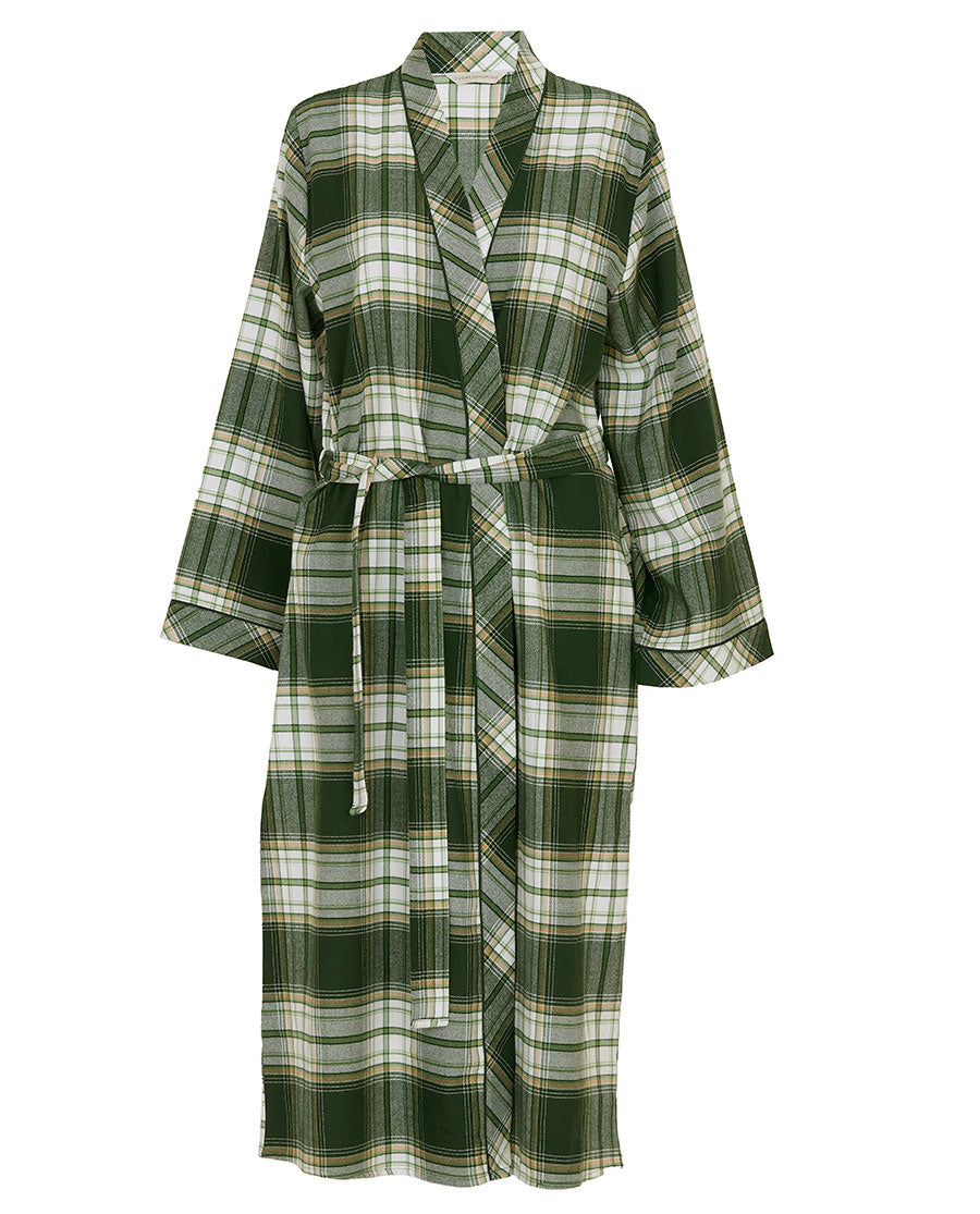 Fern Womens Brushed Check Long Dressing Gown
