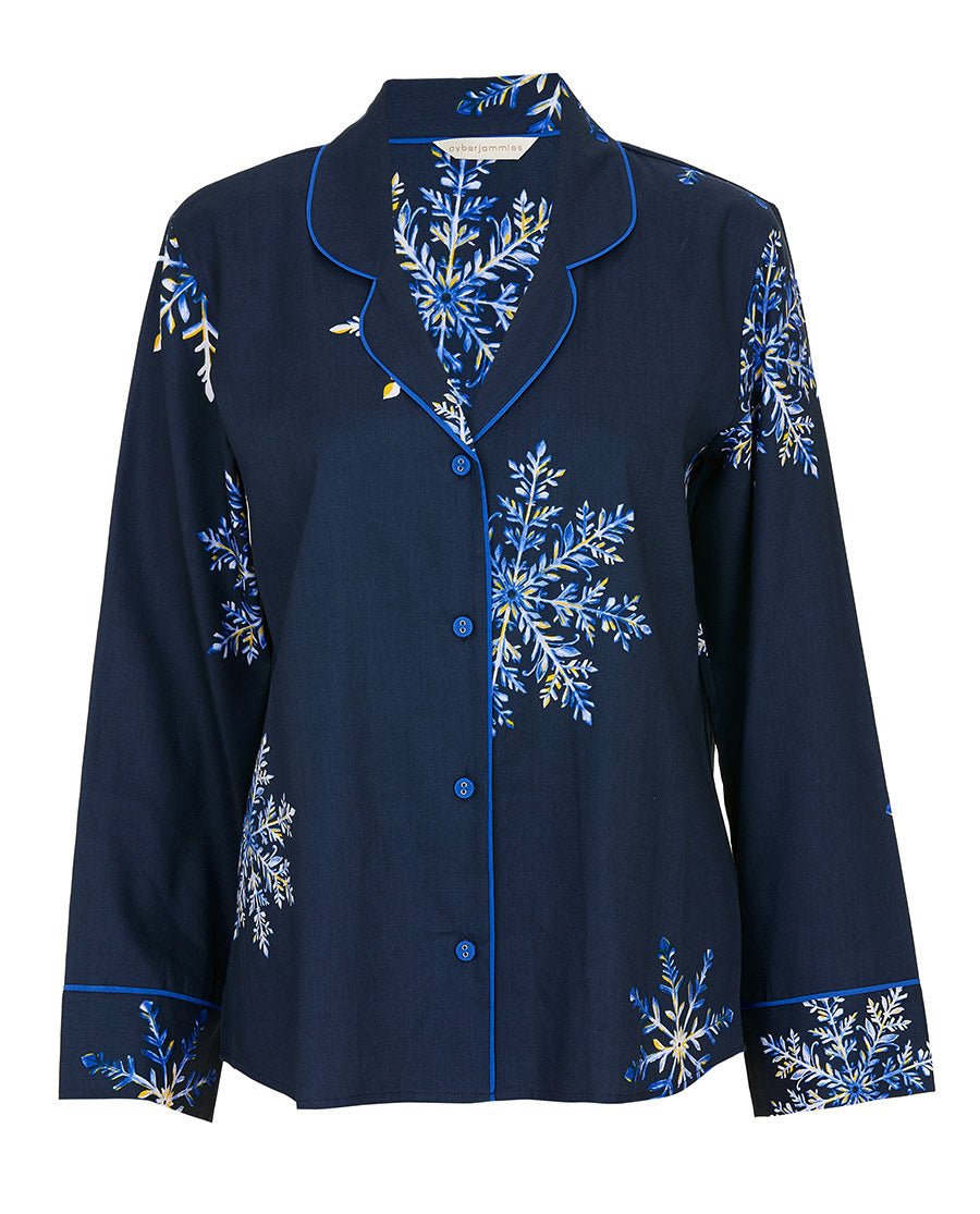 Frosty Womens Snowflake Print Pyjama Top
