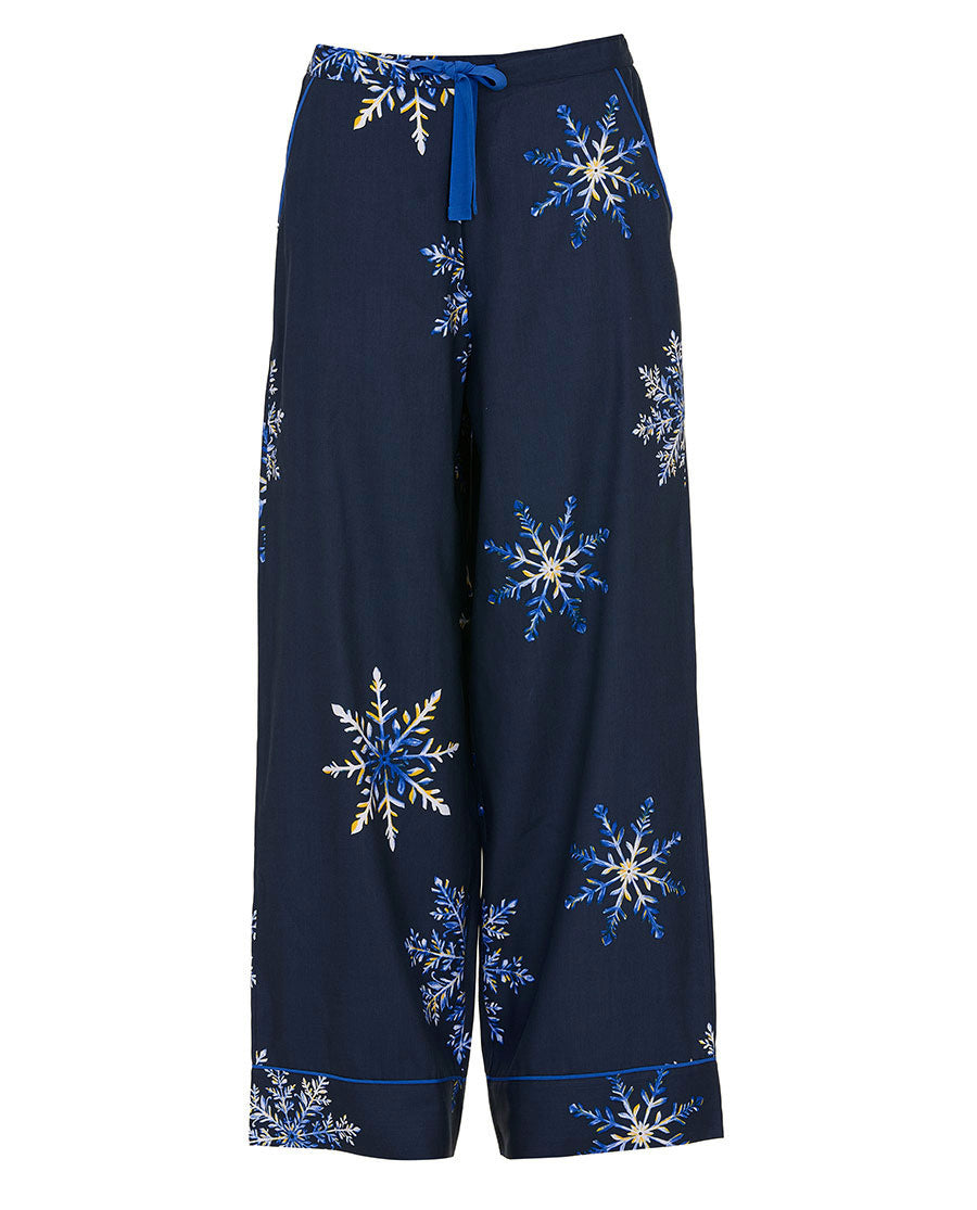 Frosty Womens Snowflake Print Wide Leg Pyjama Bottoms