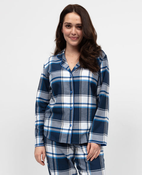Frosty Womens Brushed Check Pyjama Top
