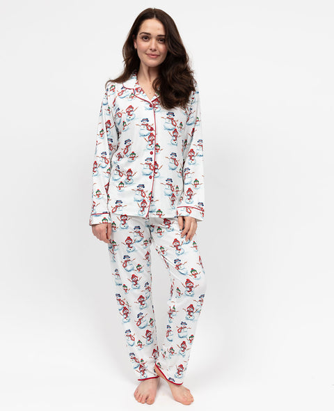 Blaze Womens Snowman Printed Jersey Pyjama Set