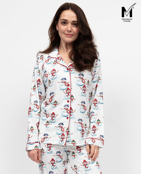 Haut de pyjama en jersey imprimé bonhomme de neige pour femme Blaze