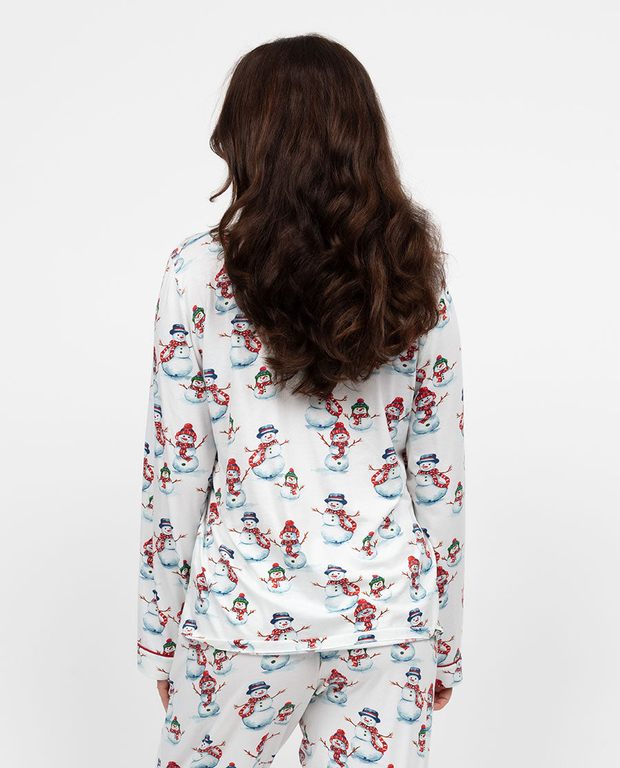 Blaze Womens Snowman Printed Jersey Pyjama Top