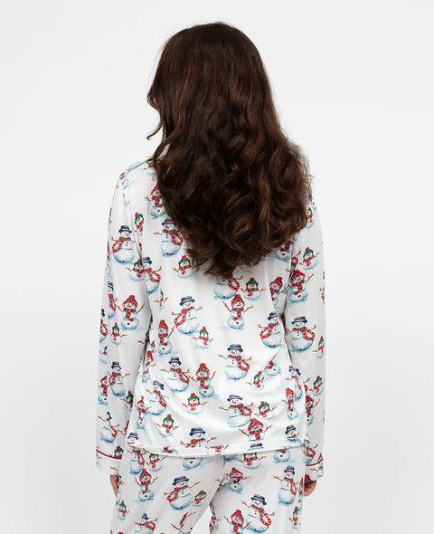 Blaze Womens Snowman Printed Jersey Pyjama Top