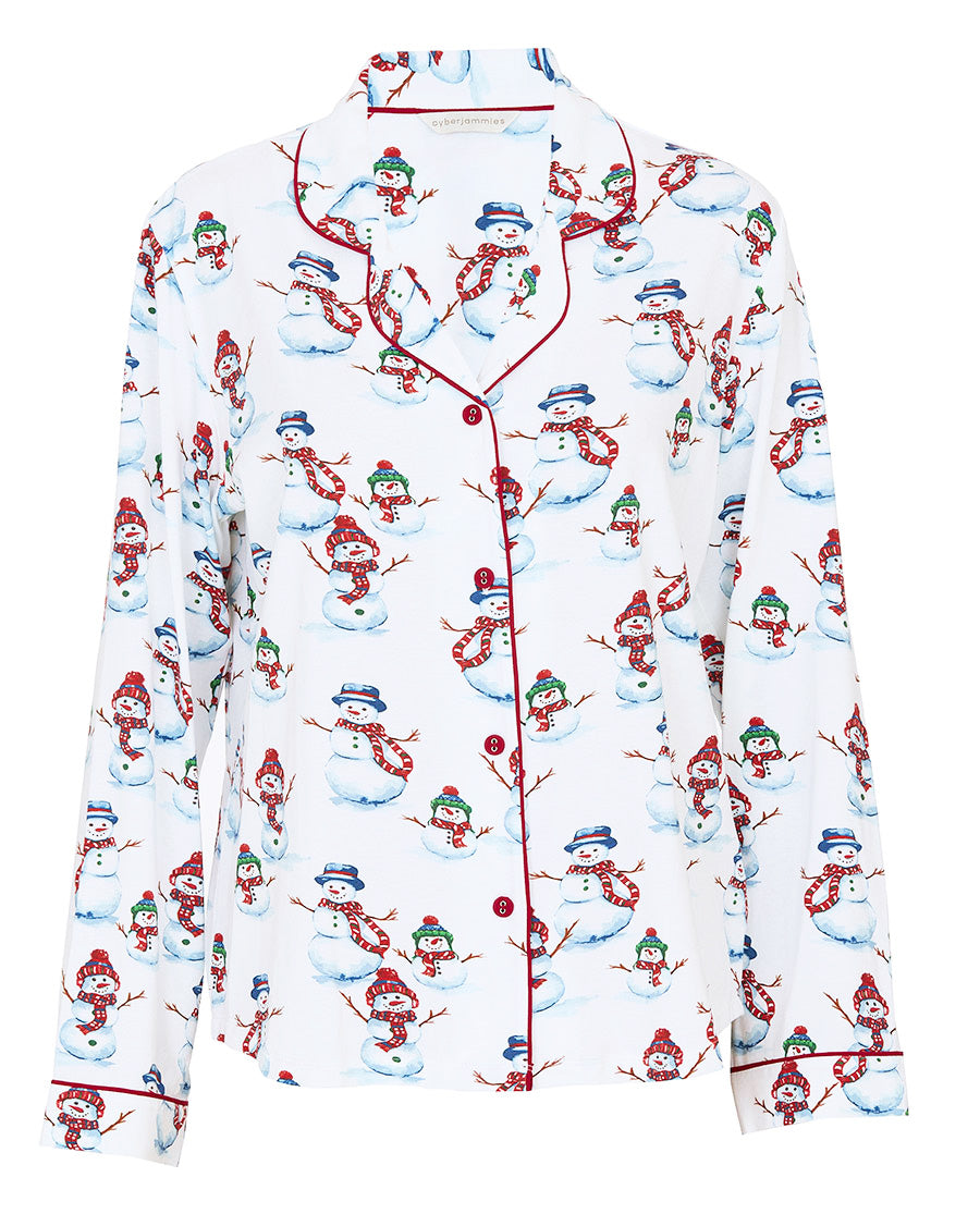 Haut de pyjama en jersey imprimé bonhomme de neige pour femme Blaze