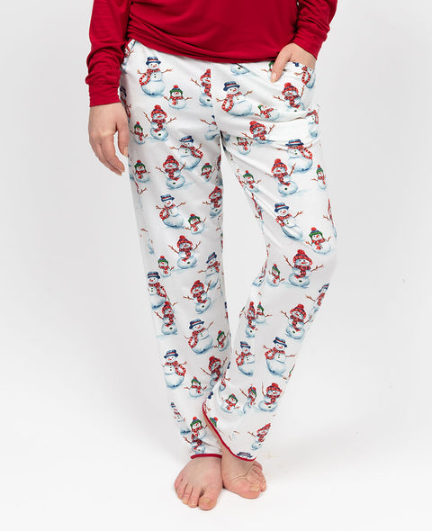 Blaze Womens Snowman Printed Jersey Pyjama Bottoms