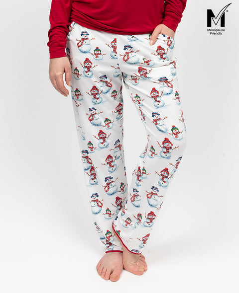 Bas de pyjama en jersey imprimé bonhomme de neige pour femme Blaze