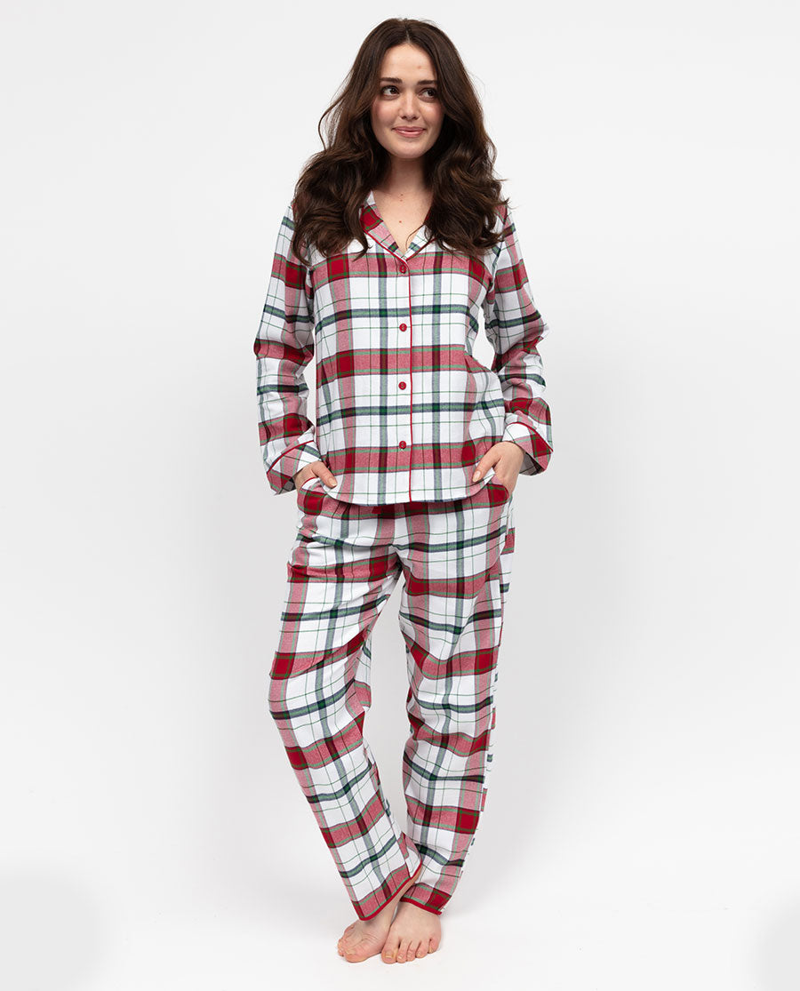 Blaze Womens Brushed Check Pyjama Top