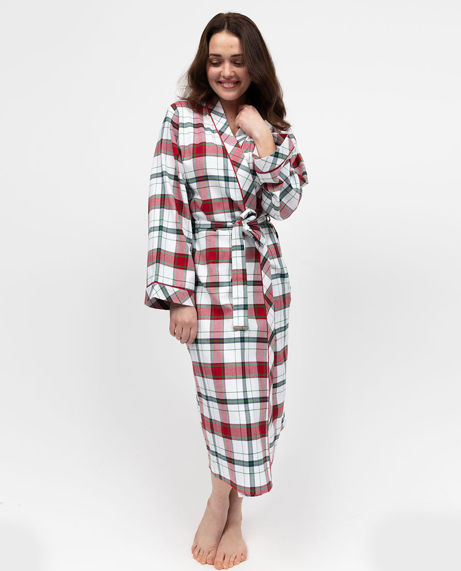 Blaze Womens Brushed Check Long Dressing Gown