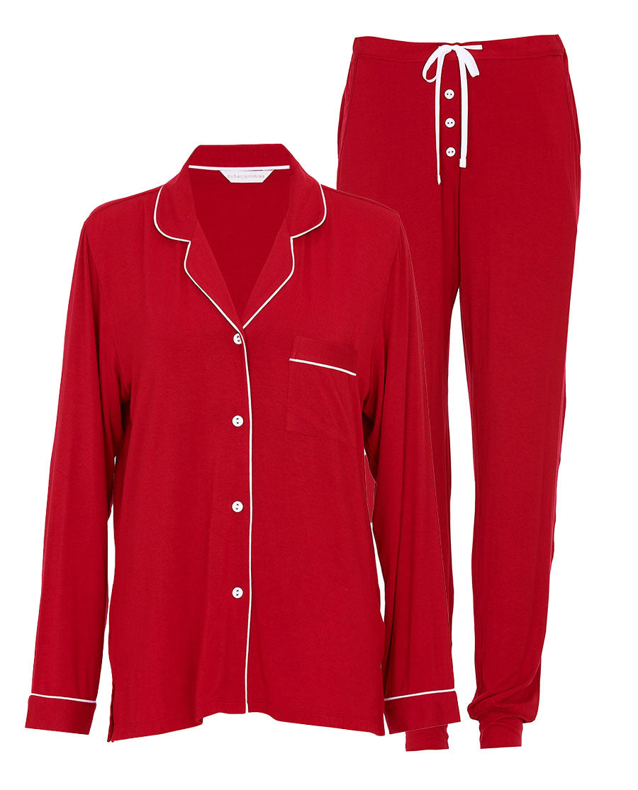 Blaze Womens Red Revere Jersey Pyjama Set