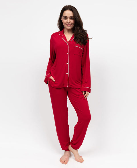 Blaze Womens Red Revere Jersey Pyjama Set