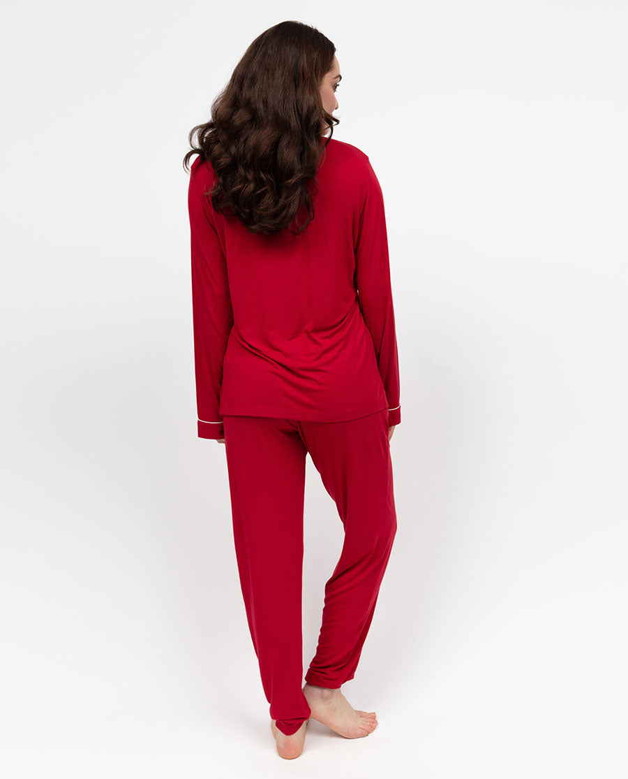 Blaze Womens Red Revere Jersey Pyjama Set