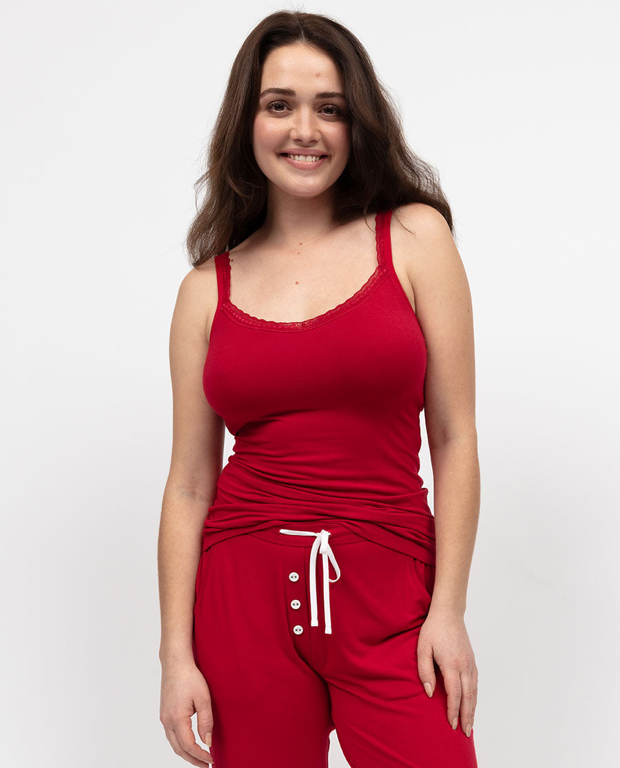 Blaze Womens Lace Trim Jersey Hidden Support Vest