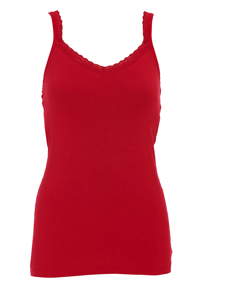 Blaze Womens Lace Trim Jersey Hidden Support Vest