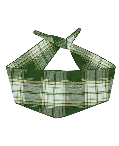 Fern Brushed Check Dog Neckerchief