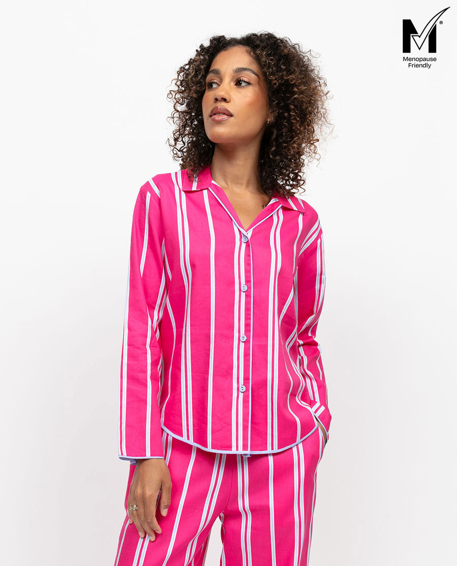 Chloe Womens Printed Stripe Pyjama Top