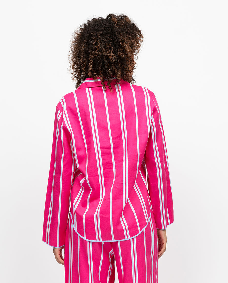Chloe Womens Printed Stripe Pyjama Top