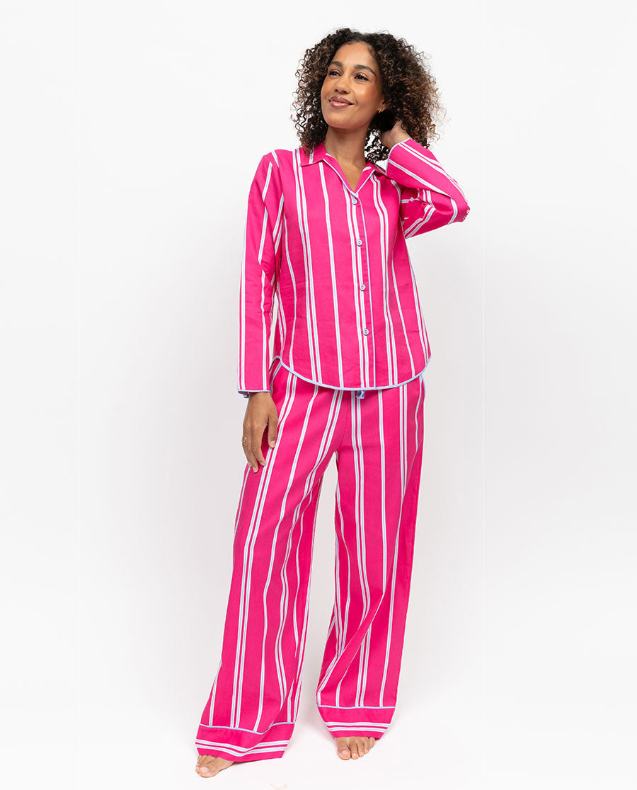 Chloe Womens Printed Stripe Pyjama Top