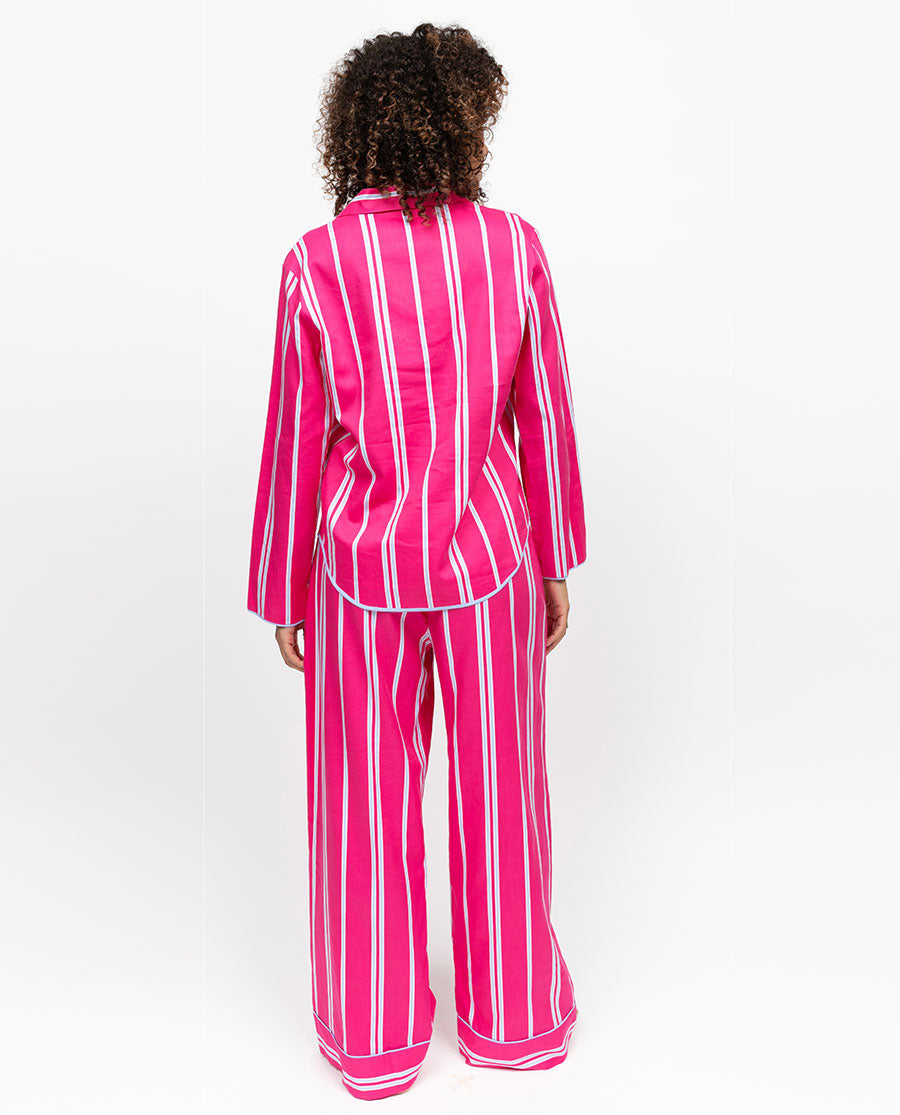 Chloe Womens Printed Stripe Pyjama Top