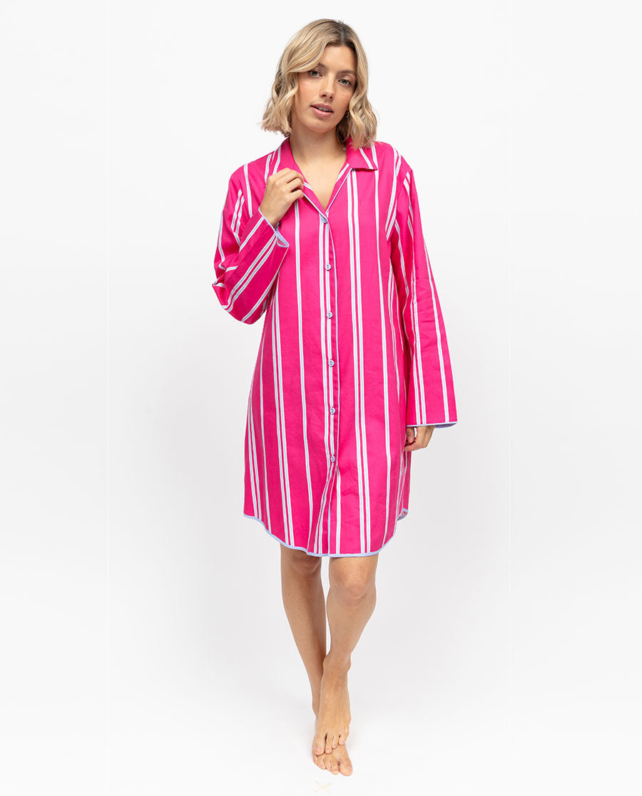 Chloe Womens Printed Stripe Nightshirt