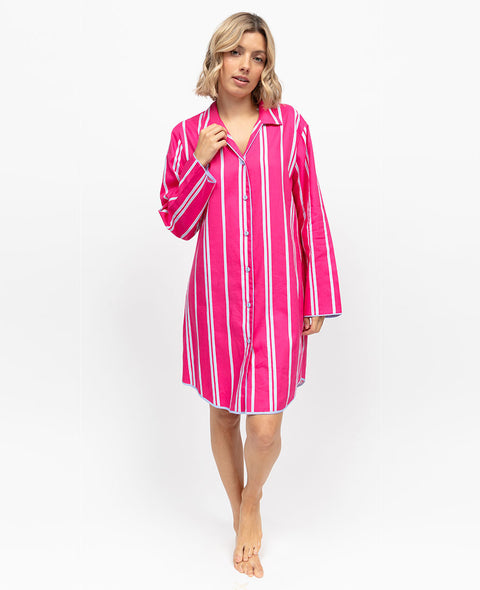 Chloe Womens Printed Stripe Nightshirt