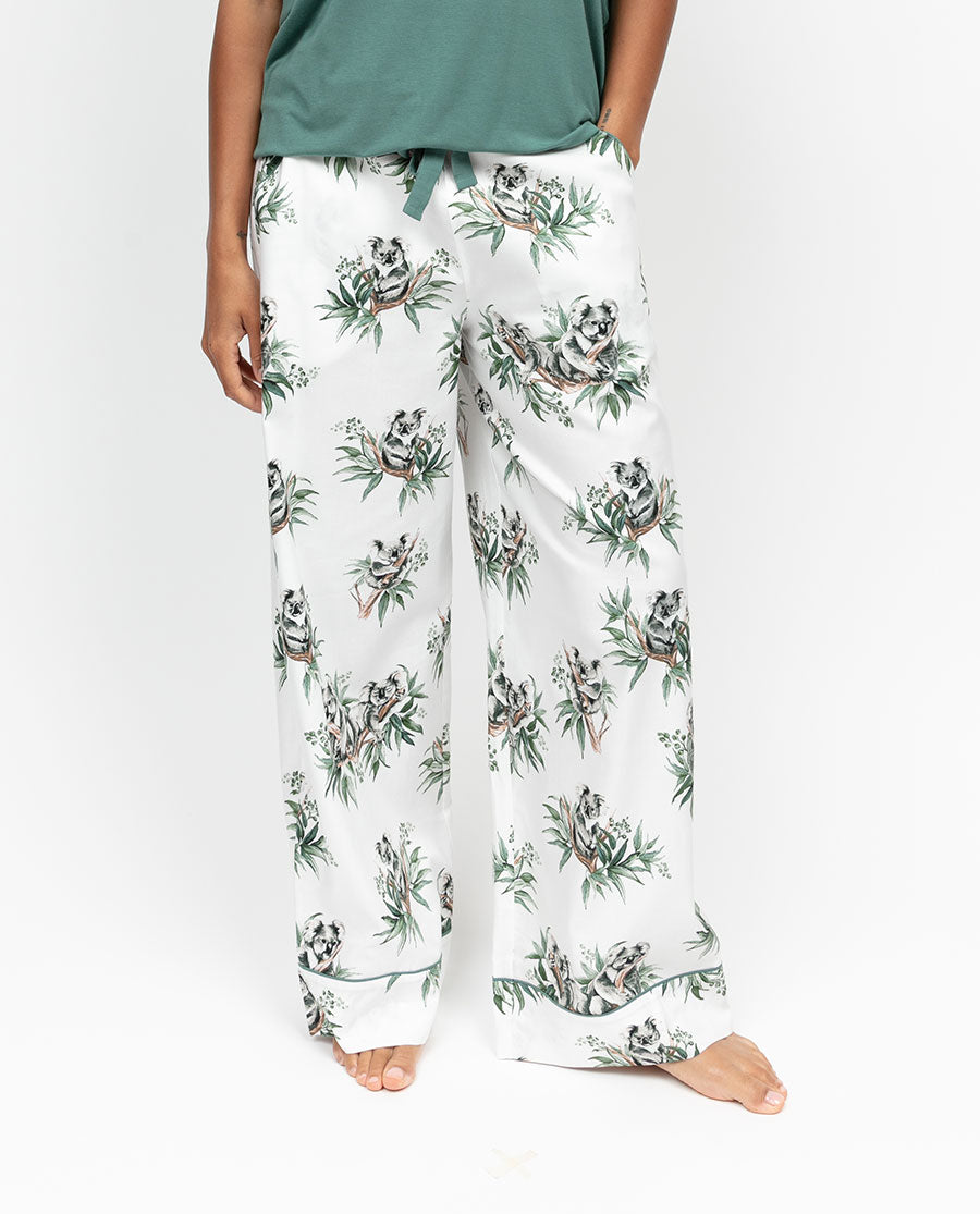 Kallie Womens Koala Print Wide Leg Pyjama Bottoms