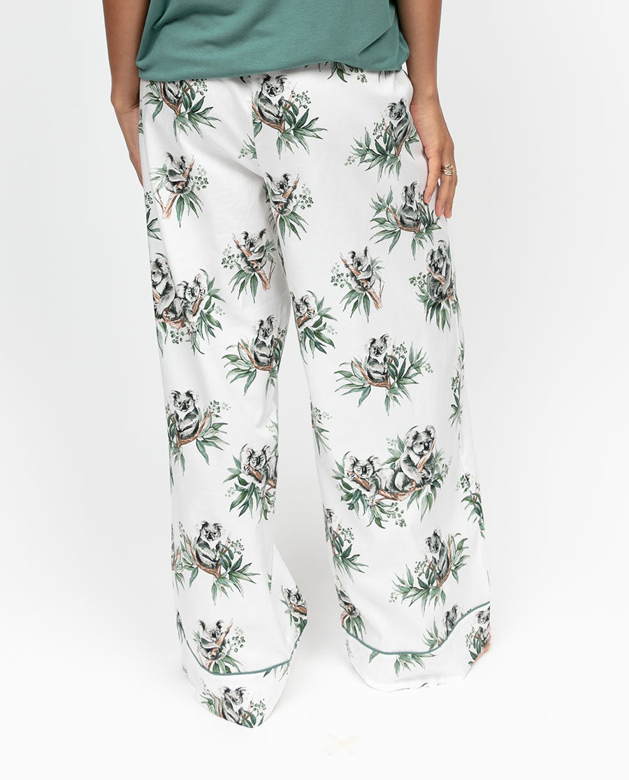 Kallie Womens Koala Print Wide Leg Pyjama Bottoms