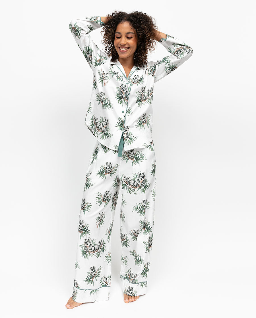 Kallie Womens Koala Print Wide Leg Pyjama Bottoms