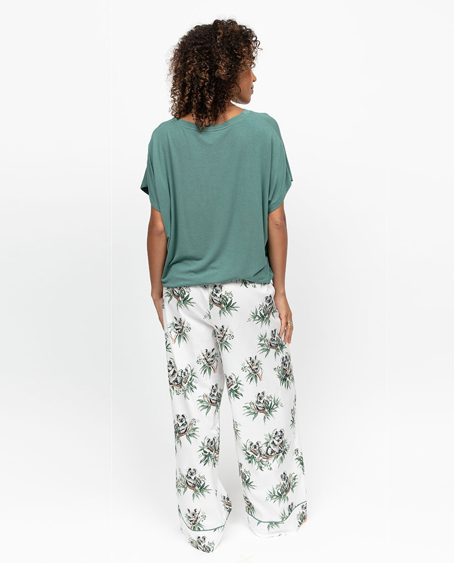 Kallie Womens Koala Print Wide Leg Pyjama Bottoms